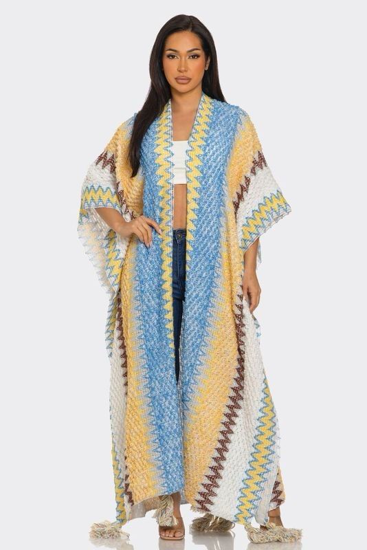 Boho Bliss Chevron Knit Duster